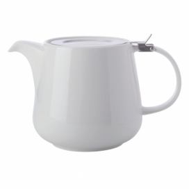 Bílá porcelánová čajová konvice se sítkem Maxwell & Williams Basic, 600 ml