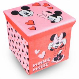 bHome Úložný box na hračky Minnie růžová s víkem UBBH0770