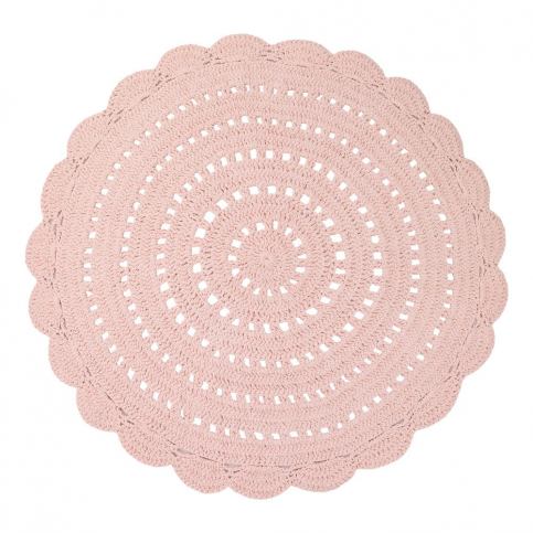 Růžový ručně háčkovaný koberec z bavlny Nattiot Alma, ø 120 cm Bonami.cz