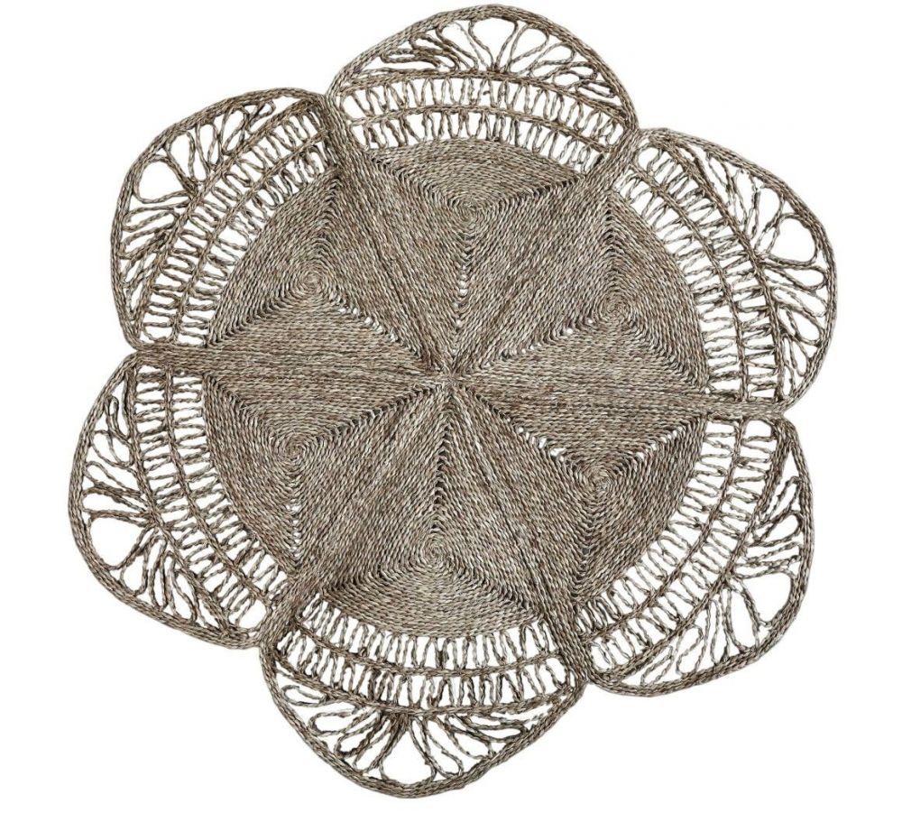 Přírodní kulatý koberec z mořské trávy ve tvaru květu Flow - Ø150 cm Chic Antique - LaHome - vintage dekorace