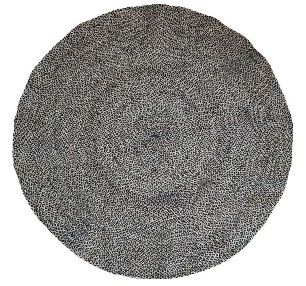 Přírodně - černý kulatý jutový koberec Bunio - Ø 160 cm Chic Antique - LaHome - vintage dekorace