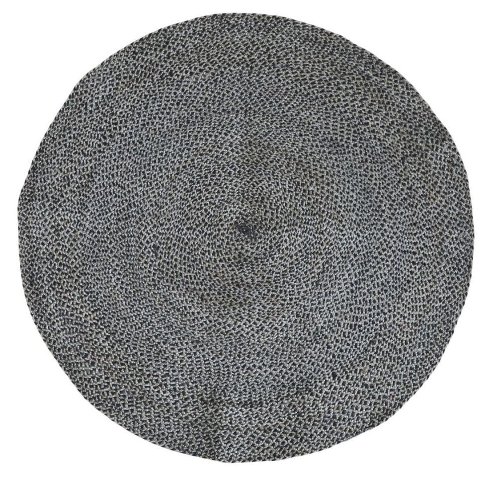 Přírodně - černý kulatý jutový koberec Bunio - Ø 120 cm Chic Antique - LaHome - vintage dekorace