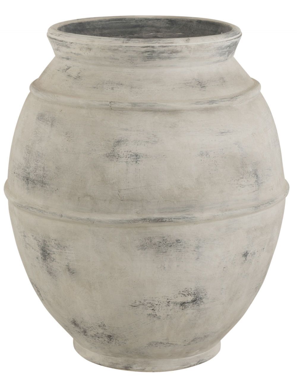 Šedá antik baňatá keramická dekorační váza Vintage - Ø 68*80cm J-Line by Jolipa - LaHome - vintage dekorace