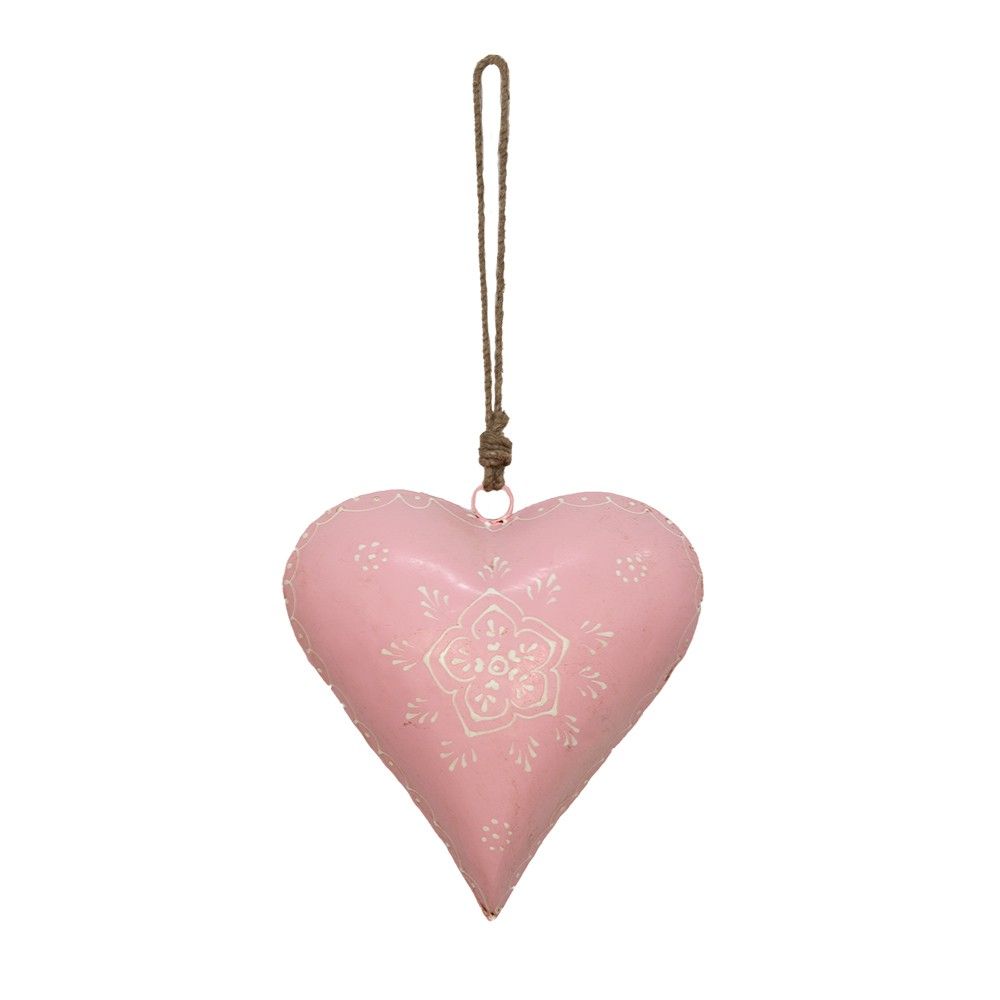 Závěsné kovové srdce se zdovením Heartic - 20*6*20 cm Clayre & Eef - LaHome - vintage dekorace