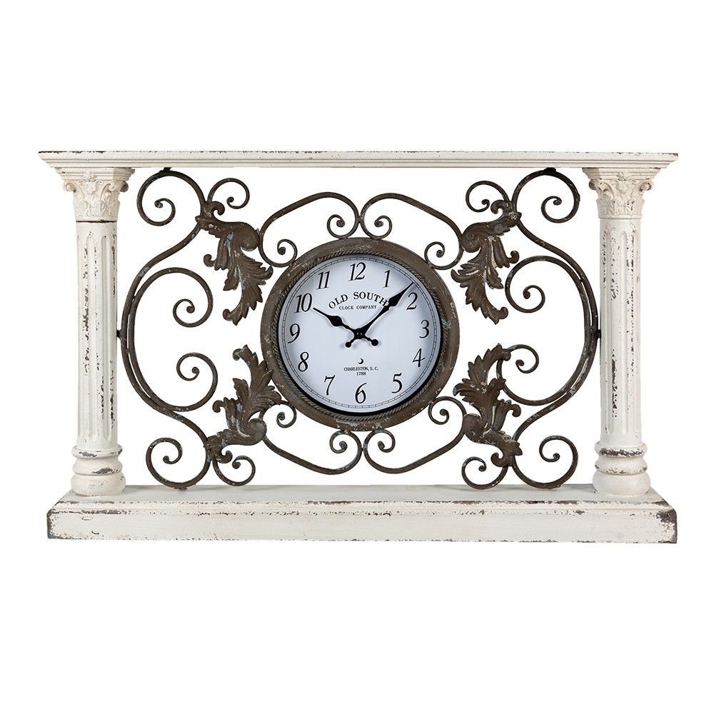Stolní hodiny mezi románskými sloupy Rome - 76*12*48 cm / 1*AA Clayre & Eef - LaHome - vintage dekorace