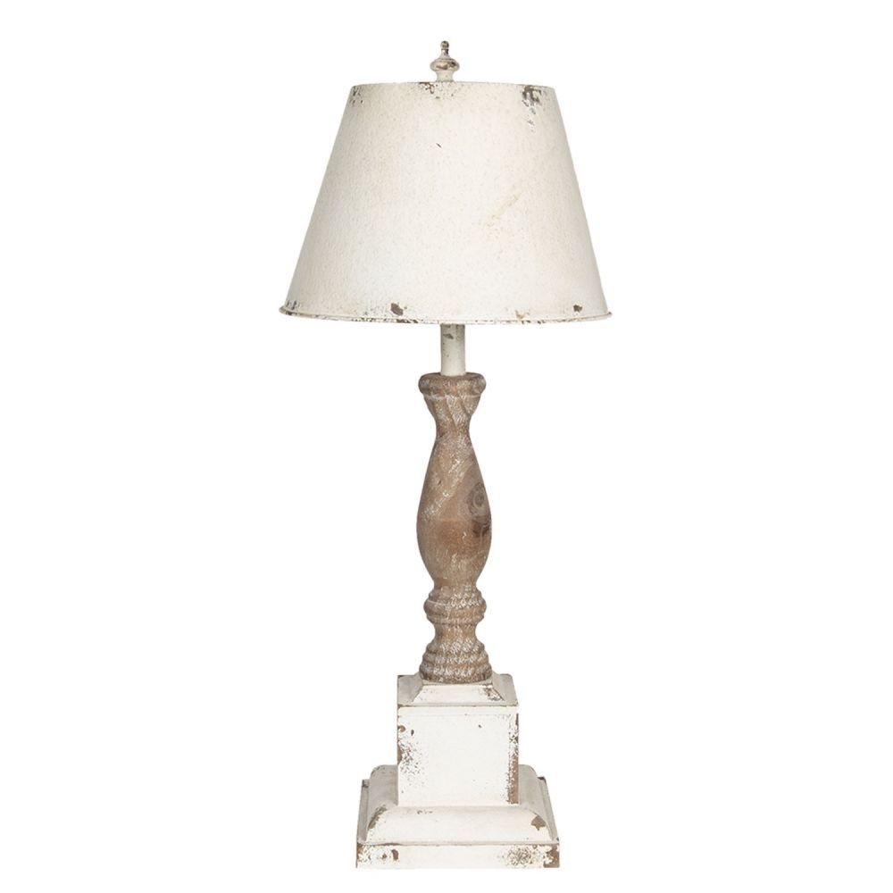 Bílo hnědá stolní lampa Antikos - Ø 33*82 cm E27/max 1*60W Clayre & Eef - LaHome - vintage dekorace