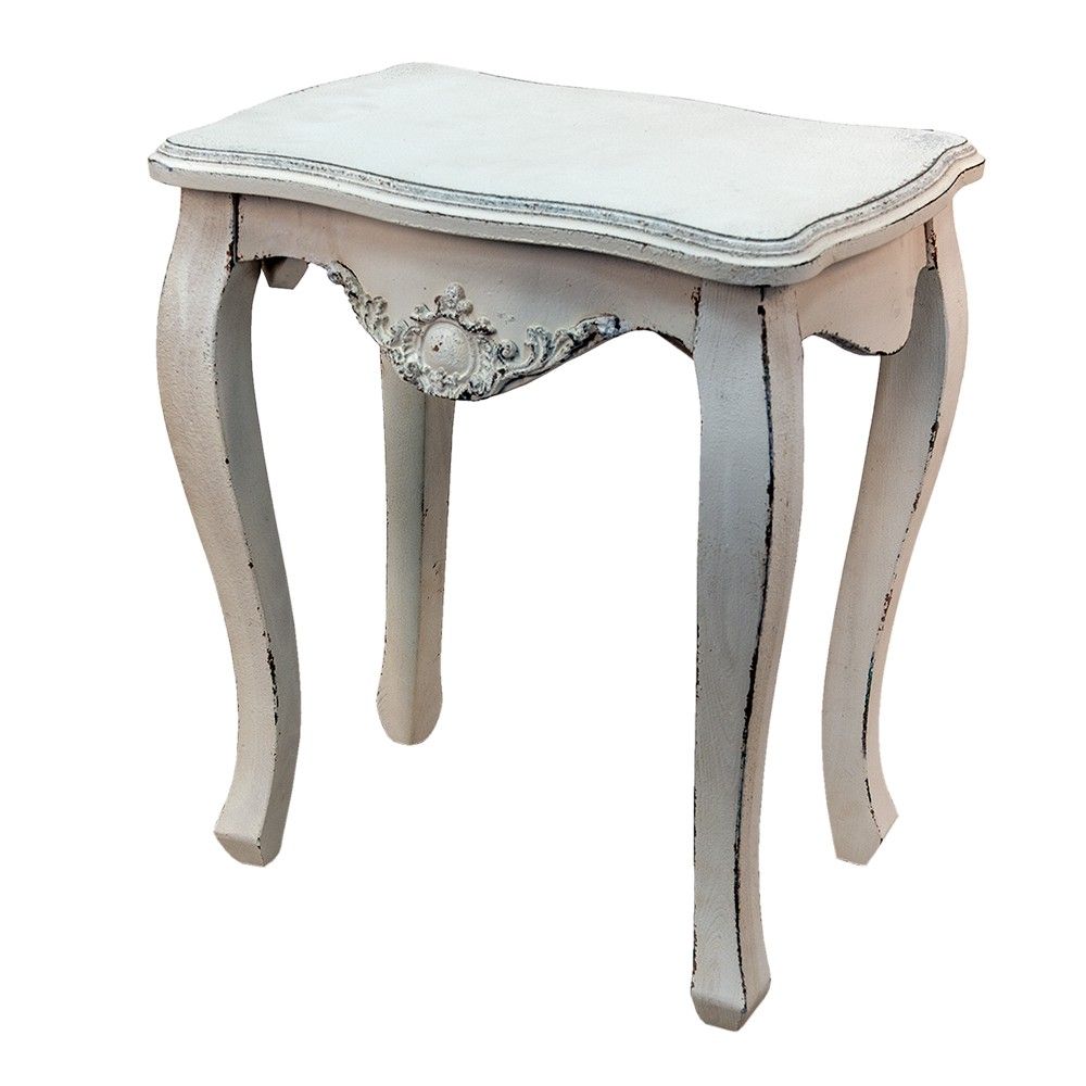 Bílý antik odkládací stolek Frischie - 52*35*58 cm Clayre & Eef - LaHome - vintage dekorace