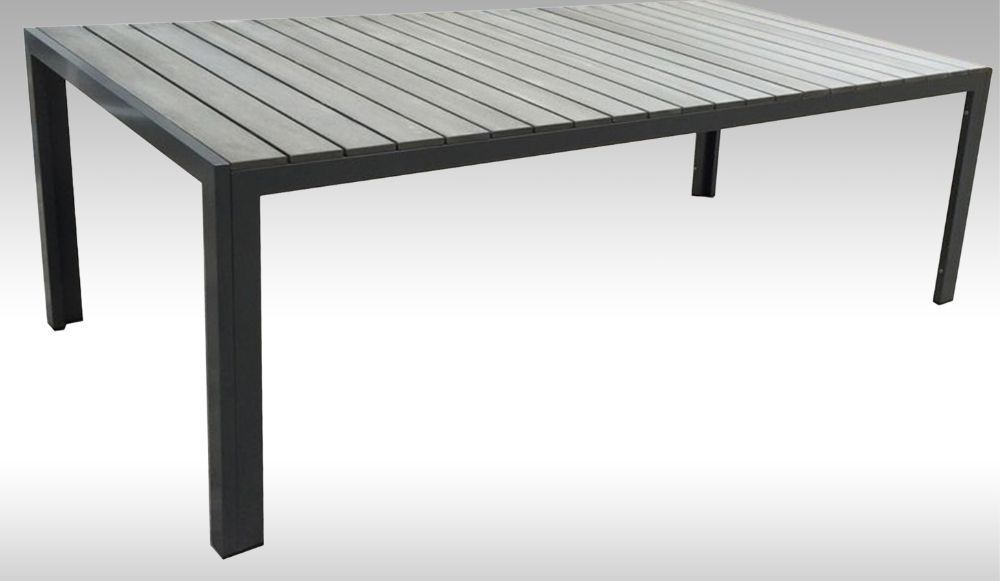 Hliníkový zahradní stůl Jerry 220cm x 100cm, tmavě šedý, pro 8 osob Mdum - M DUM.cz