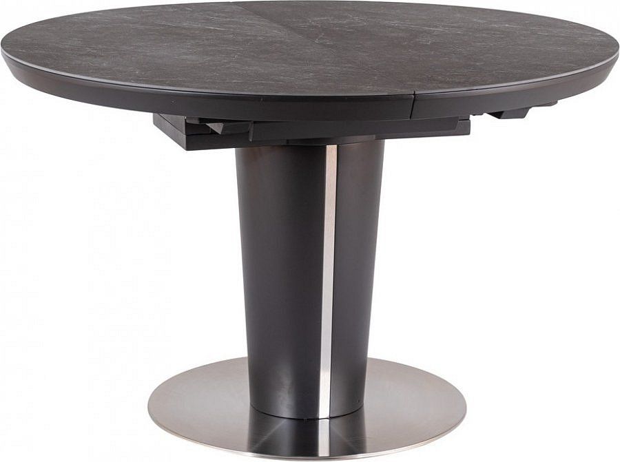 Jídelní stůl rozkládací 120 ORBIT ceramic šedý mramor/antracit mat Mdum - SCONTO Nábytek s.r.o.