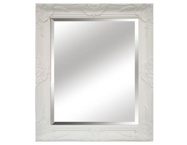 Bílé zrcadlo, dřevěný rám, MALKIA TYP 13 - FORLIVING