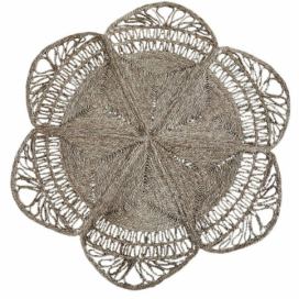 Přírodní kulatý koberec z mořské trávy ve tvaru květu Flow - Ø150 cm Chic Antique