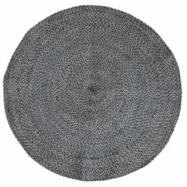 Přírodně - černý kulatý jutový koberec Bunio - Ø 120 cm Chic Antique