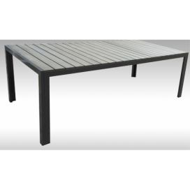 Hliníkový zahradní stůl Jerry 220cm x 100cm, tmavě šedý, pro 8 osob Mdum