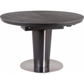 Jídelní stůl rozkládací 120 ORBIT ceramic šedý mramor/antracit mat Mdum