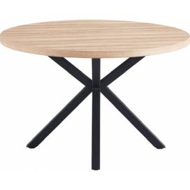 Jedálenský stůl, dub sonoma / čierna, průměr 120 cm, MEDOR Mdum