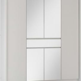 Šatní skříň RIJEKA 200 bílá/zrcadlo Mdum