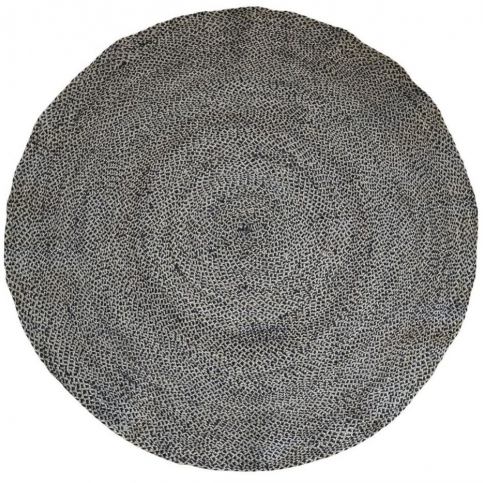 Přírodně - černý kulatý jutový koberec Bunio - Ø 160 cm Chic Antique LaHome - vintage dekorace