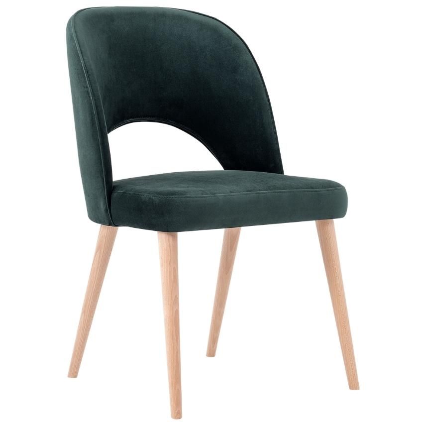 Nordic Design Tmavě zelená sametová jídelní židle Jolene - Designovynabytek.cz