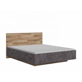 BRW Arica postel LOZ/160, dub silva/beton