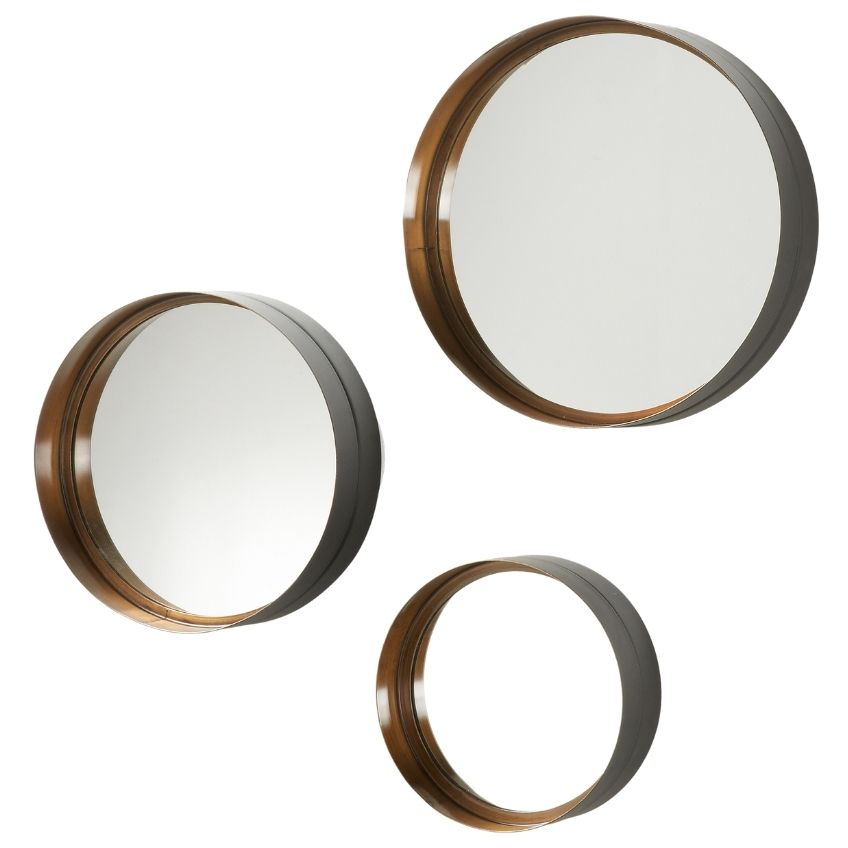 Set tří nástěnných zrcadel Kave Home Wilton 23/30/35 cm - Designovynabytek.cz