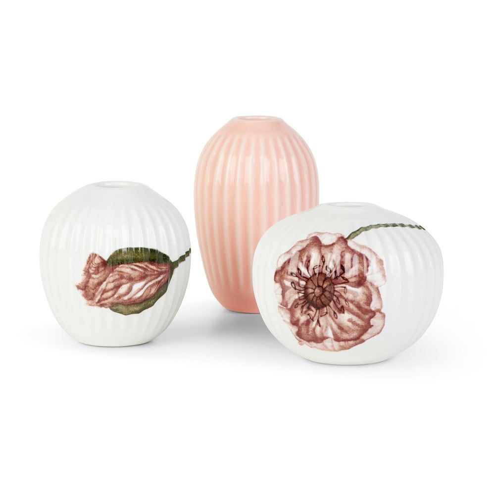 Sada 3 miniaturních porcelánových váz Kähler Design Hammershøi Poppy - Bonami.cz