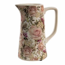 Keramický dekorační džbán s růžemi Rosien M - 15*10*19 cm Clayre & Eef