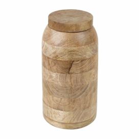 Dřevěná dekorativní dóza s víčkem z mangového dřeva Manua - Ø15*30 cm Mars & More
