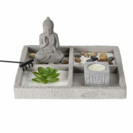 DekorStyle Zenová zahrada s Buddhou šedá