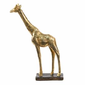 Zlatá dekorační socha Žirafa - 15*4*21 cm Clayre & Eef LaHome - vintage dekorace