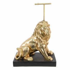 Stojan na toaletní papír se zlatým lvem Lion Gold - 41*23*58 cm Clayre & Eef