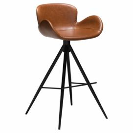 Dan-Form Koňakově hnědá koženková barová židle DanForm Gaia 75 cm