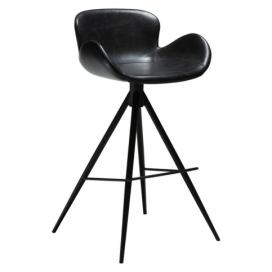 Dan-Form Černá koženková barová židle DanForm Gaia 75 cm