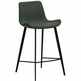 Dan-Form Tmavě zelená látková barová židle DanForm Hype 65 cm