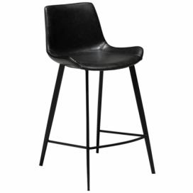 Dan-Form Vintage černá koženková barová židle DanForm Hype 65 cm