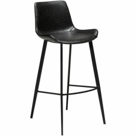 Dan-Form Vintage černá koženková barová židle DanForm Hype 75 cm