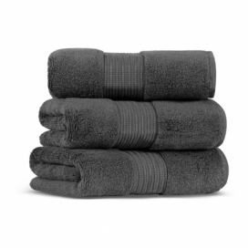 Antracitově šedý bavlněný ručník Foutastic Chicago, 30 x 50 cm