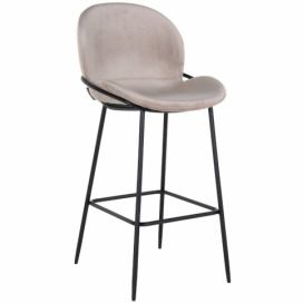 Béžová sametová barová židle Richmond Ella 76,5 cm