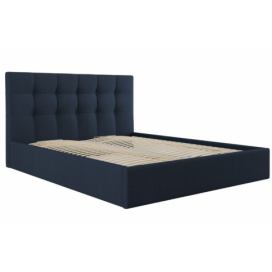 Modrá látková dvoulůžková postel MICADONI Phaedra 160 x 200 cm