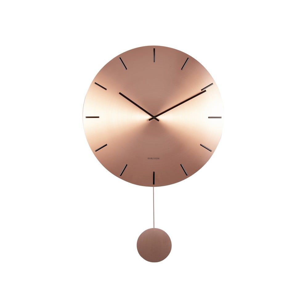 Nástěnné kyvadlové hodiny v měděné barvě Karlsson Impressive, ø 47 cm - Bonami.cz