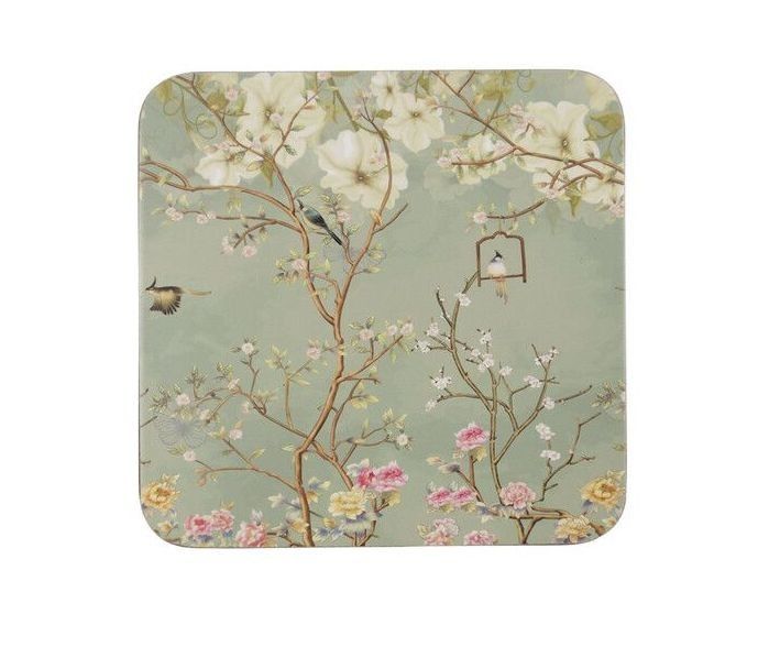 6ks pevné korkové podtácky Japonská zahrada - 10*10*0,4cm Mars & More - LaHome - vintage dekorace