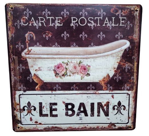 Nástěnná kovová cedule Le Bain - 30*30 cm Ostatní - LaHome - vintage dekorace