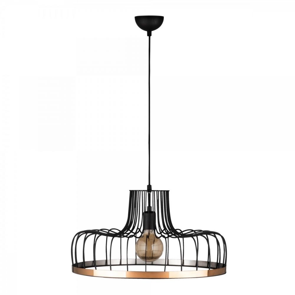 Závěsné svítidlo v černé a měděné barvě s kovovým stínidlem ø 53 cm Fellini – Opviq lights - Houseland.cz