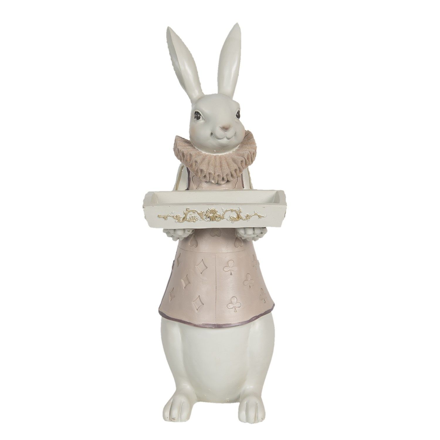 Dekorace králičí dívka s podnosem - 15*13*37 cm Clayre & Eef - LaHome - vintage dekorace
