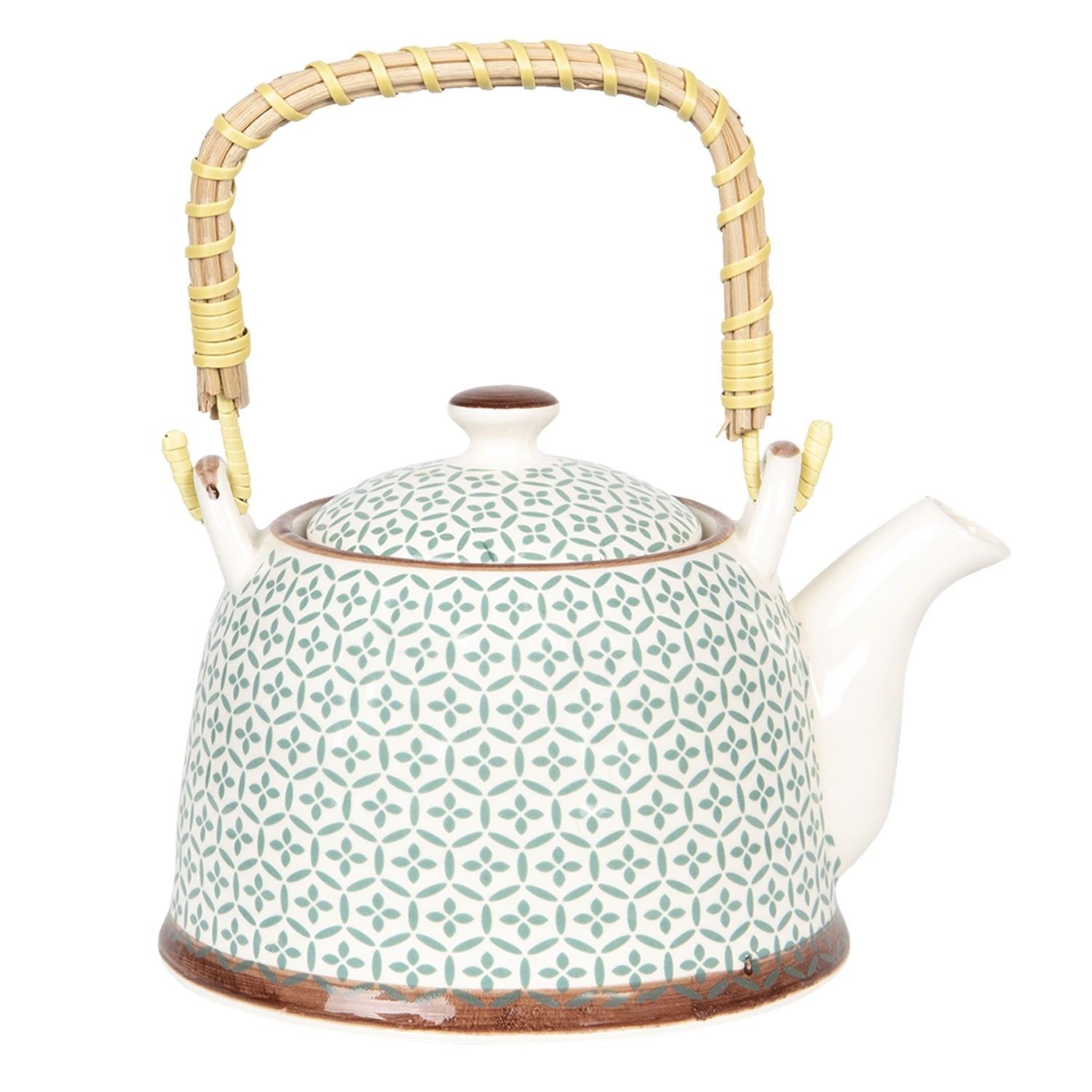 Porcelánová konvice na čaj se sítkem - 18*14*12 cm / 0,7L Clayre & Eef - LaHome - vintage dekorace