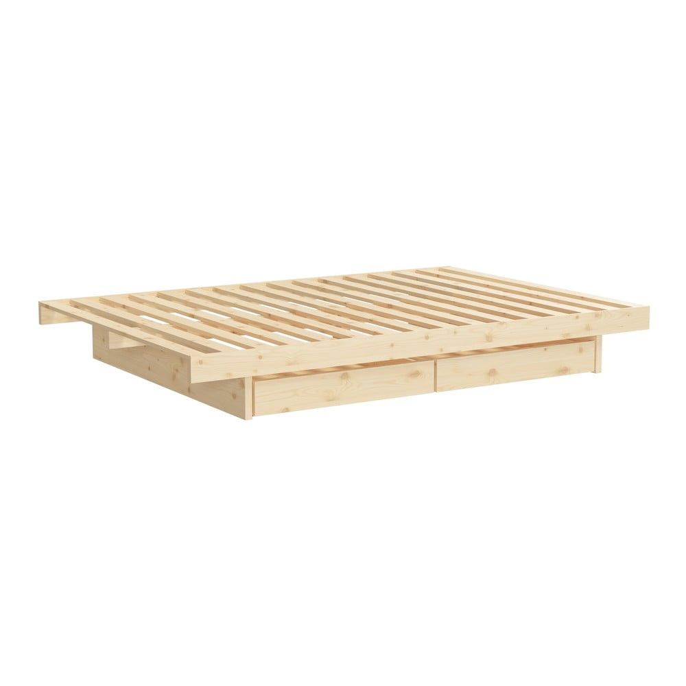 Dvoulůžková postel z borovicového dřeva s úložným prostorem 180x200 cm Kanso – Karup Design - Bonami.cz