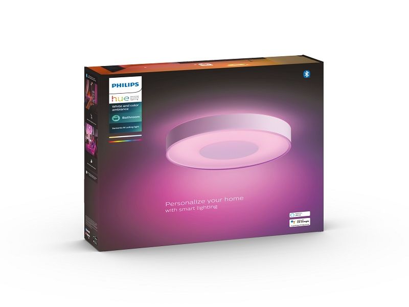 Philips HUE LED White and color Ambiance 41167/31/P9 Xamento M koupelnové stropní svítidlo 33,5W 2350lm 2200-6500K 38,1cm IP44 bílé stmívatelné Bluetooth - Svítidla FEIM