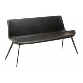 ​​​​​Dan-Form Vintage černá koženková jídelní lavice DanForm Hype 152 cm