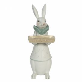 Dekorace králičí chlapec s podnosem - 15*13*37 cm Clayre & Eef