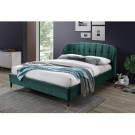 Čalouněná postel LIGURIA VELVET 160x200 zelená Mdum