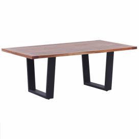 Konferenční stolek světlé akáciové dřevo / černá GRENOLA